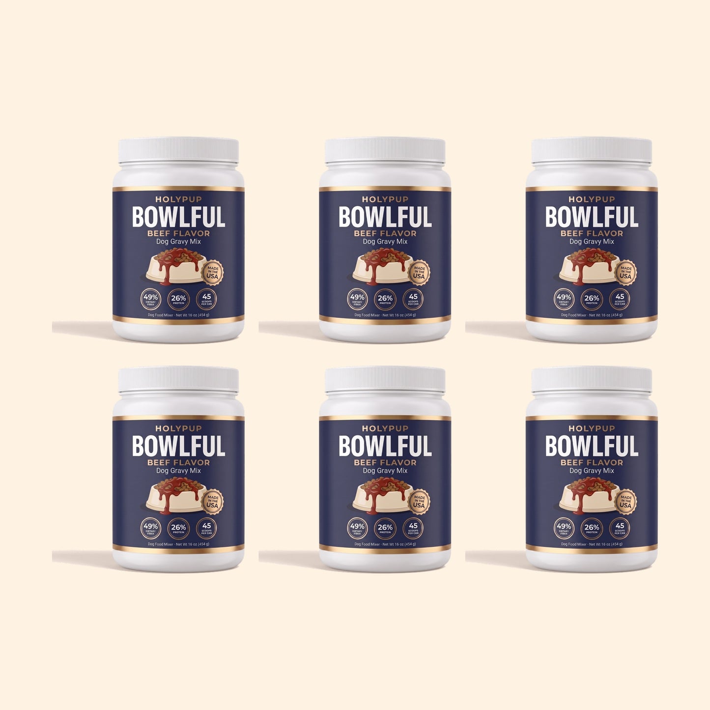 BOWLFUL Beef Flavor Dog Gravy Mix, 6 pack