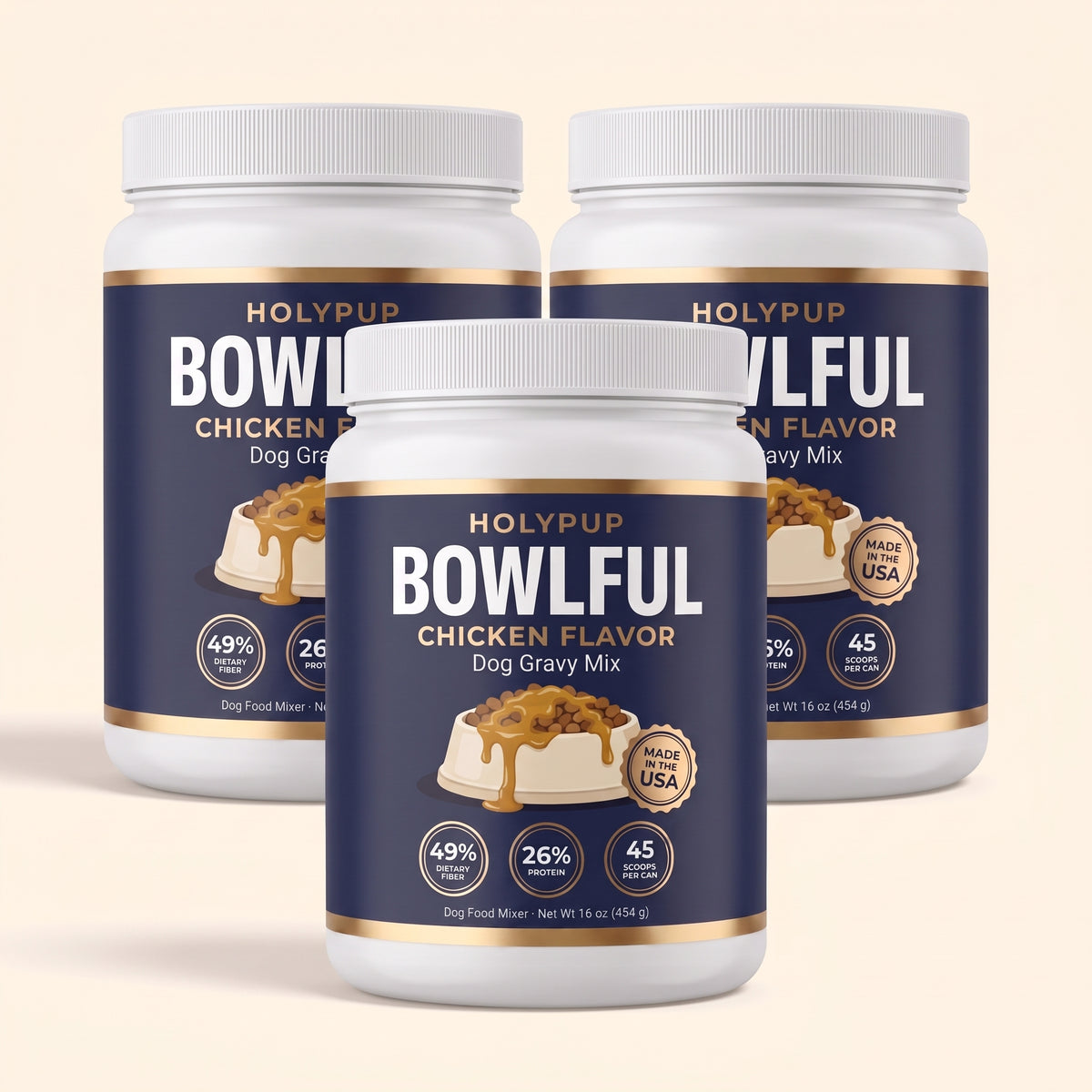 BOWLFUL Chicken Flavor Dog Gravy Mix, 3 pack