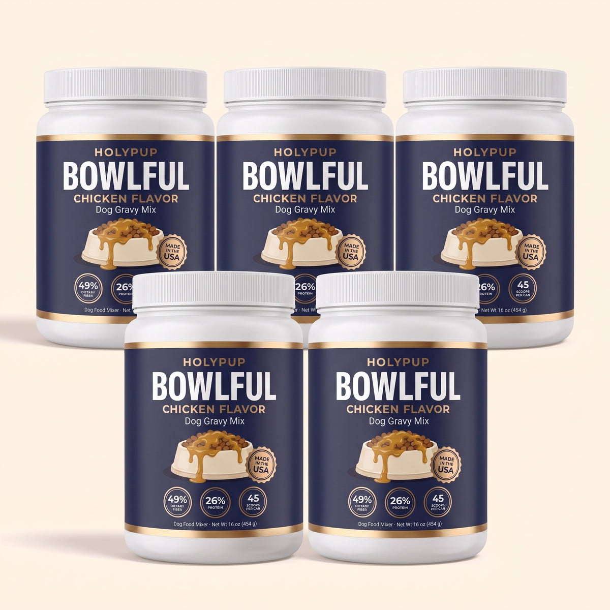 BOWLFUL Chicken Flavor Dog Gravy Mix, 5 pack